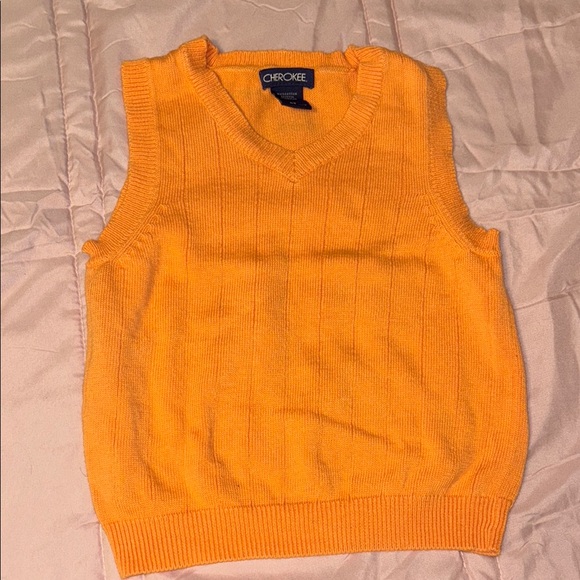 Cherokee Other - Cherokee Toddler Boy’s Bright Orange Cotton Pullover Sweater Vest Size 4T